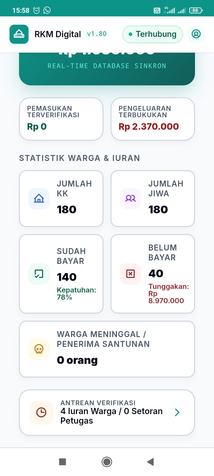 Pembukuan Kas & Tagihan WargaKu