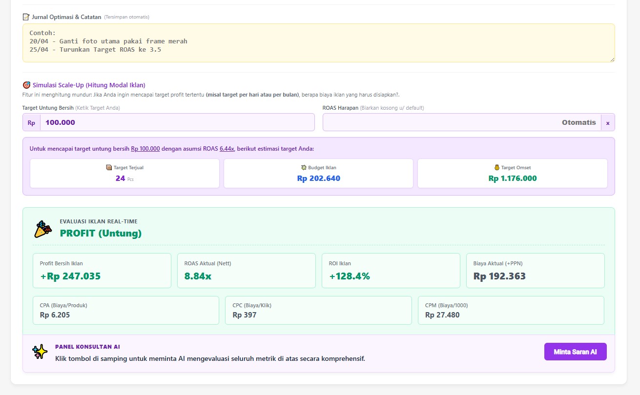 Evaluasi Iklan Realtime